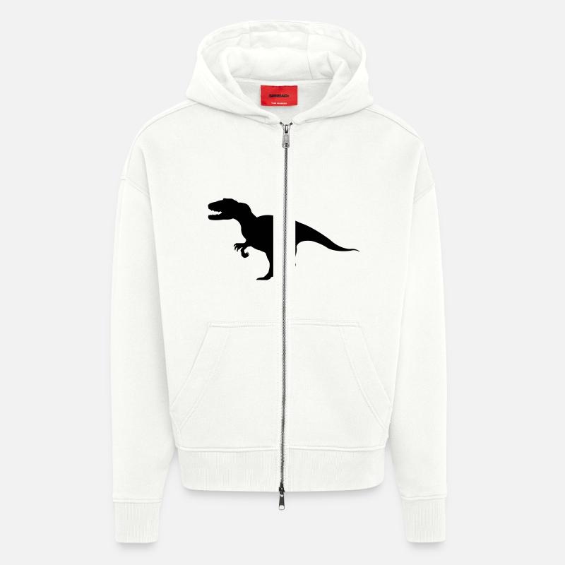 dinosaurier - Veste à capuche bio épaisse oversize fabriqué en UE - OFF WHITE