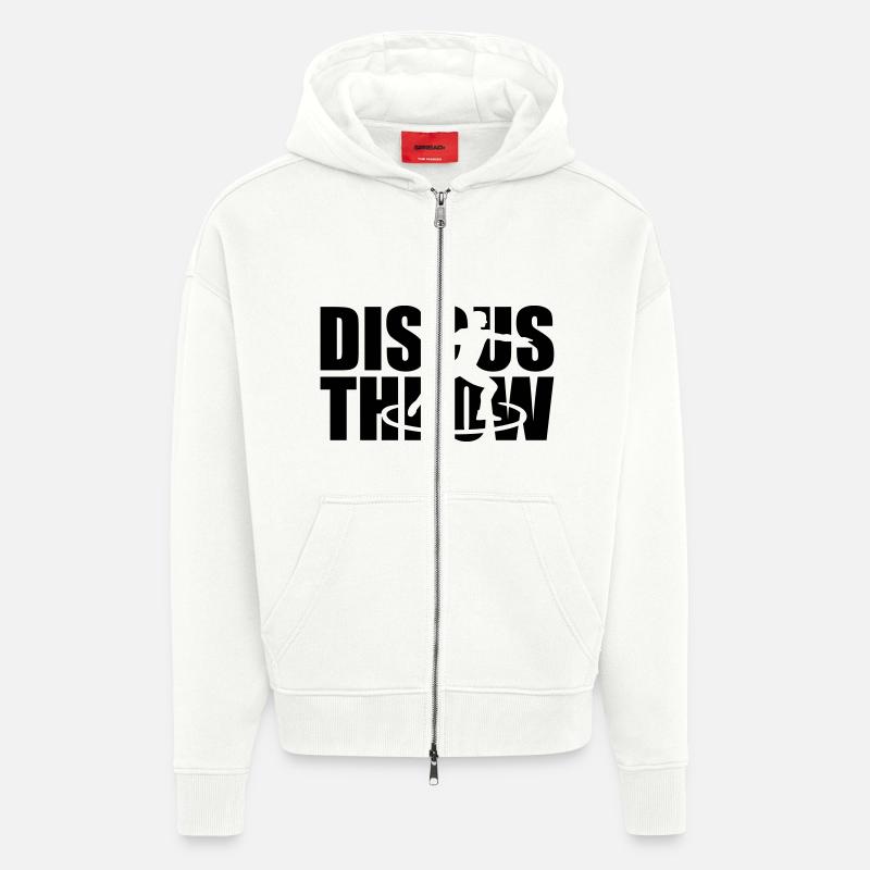 Discus throw - Veste à capuche bio épaisse oversize fabriqué en UE - OFF WHITE
