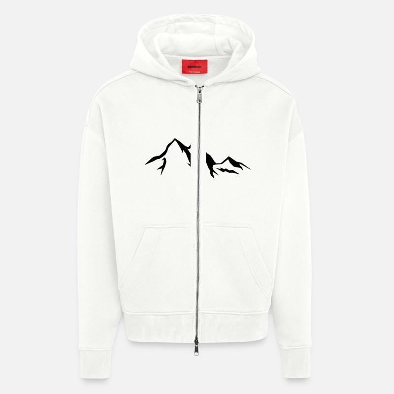 mountains_01 - Zip Hoodie - made by SPREAD - OFF WHITE