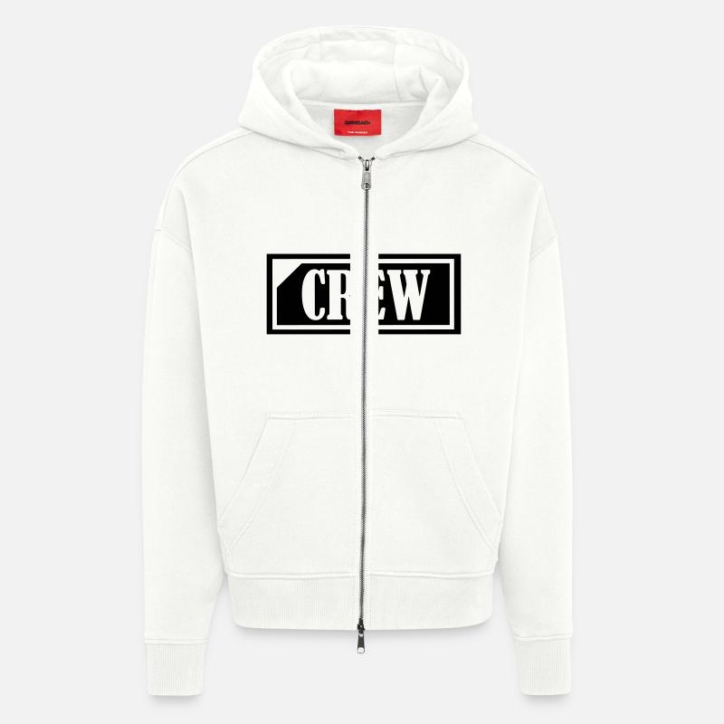 crew_1 - Zip Hoodie - made by SPREAD - OFF WHITE