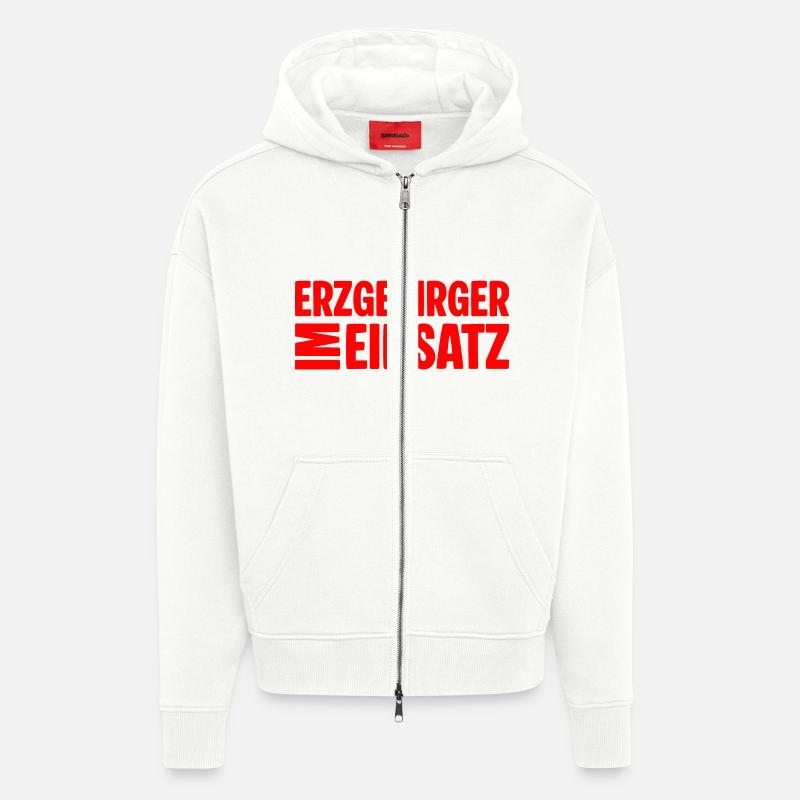 Erzgebirger im Einsatz - Zip Hoodie - made by SPREAD - OFF WHITE