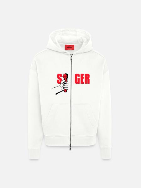 singer - Zip Hoodie - made by SPREAD - OFF WHITE