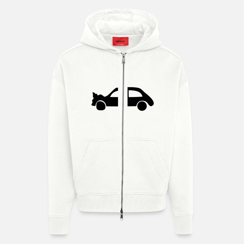 Crash Auto - Unfall - Zip Hoodie - made by SPREAD - OFF WHITE