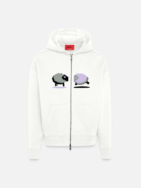 sheep - Zip Hoodie - made by SPREAD - OFF WHITE