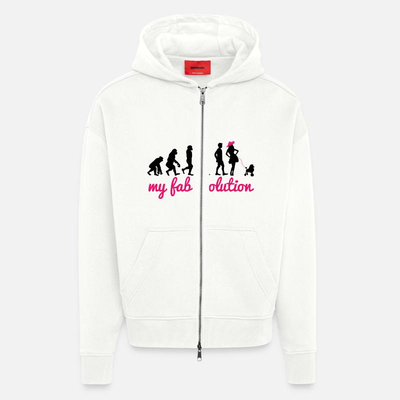 Chien / Caniche: My Fab Evolution - Veste à capuche bio épaisse oversize fabriqué en UE - OFF WHITE