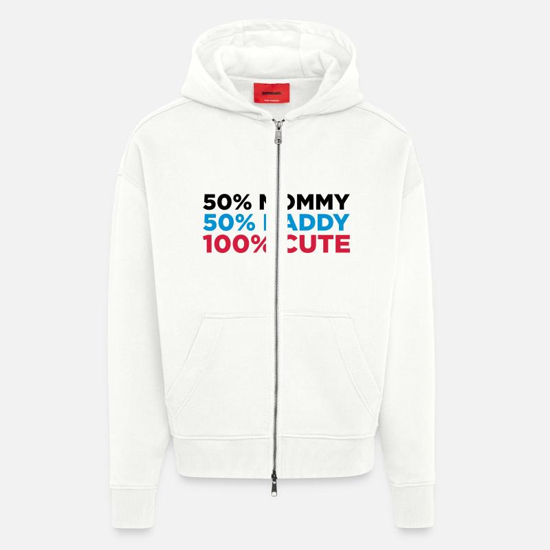 100% Cute (3c)++ - Veste à capuche bio épaisse oversize fabriqué en UE - OFF WHITE