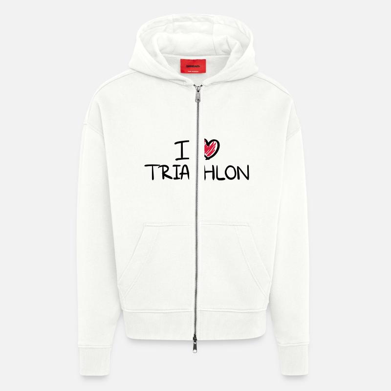 i_love_triathlon__f2 - Veste à capuche bio épaisse oversize fabriqué en UE - OFF WHITE