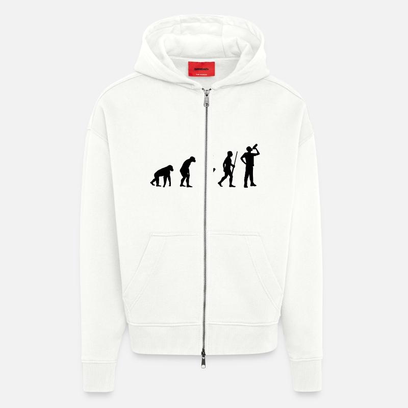 Beer Drinking Evolution - Zip Hoodie - made by SPREAD - OFF WHITE