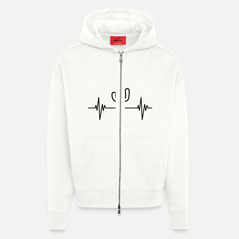 Cactus Pulse - Veste à capuche bio épaisse oversize fabriqué en UE - OFF WHITE