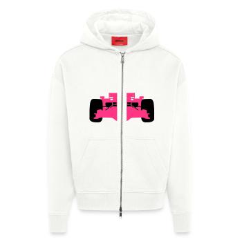 F1 # 4 - Zip Hoodie - made by SPREAD - OFF WHITE - Vorne