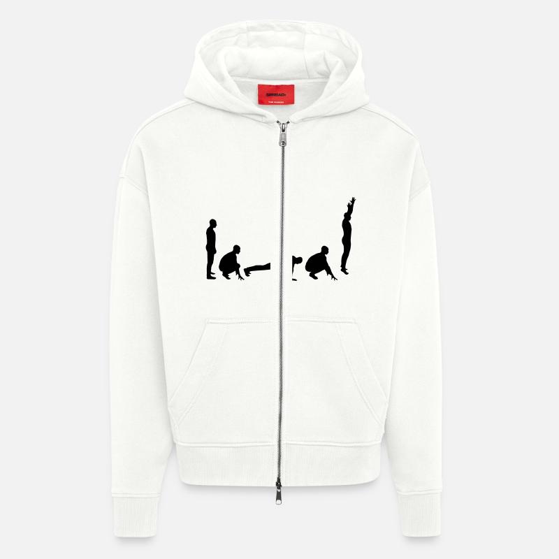 Evolution - Burpee - Veste à capuche bio épaisse oversize fabriqué en UE - OFF WHITE