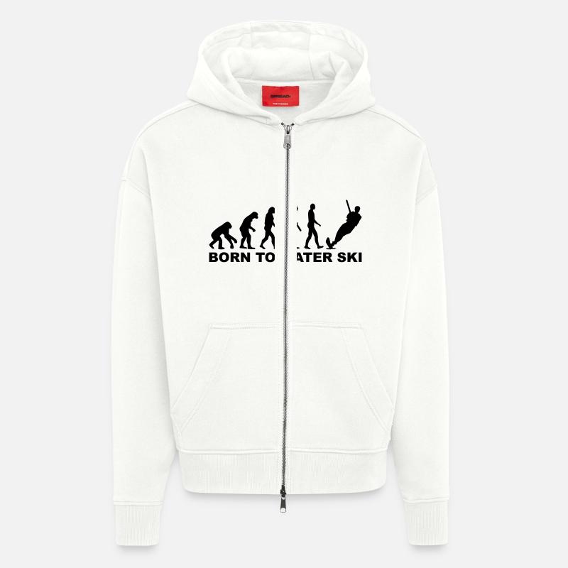 Evolution Water ski - Veste à capuche bio épaisse oversize fabriqué en UE - OFF WHITE