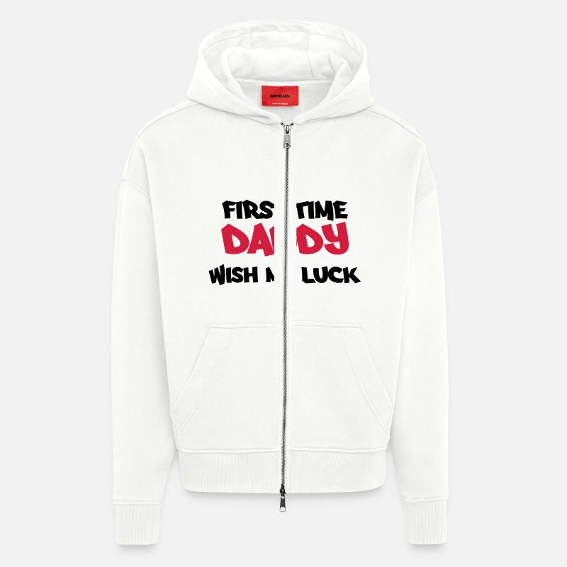 First time Daddy - Veste à capuche bio épaisse oversize fabriqué en UE - OFF WHITE