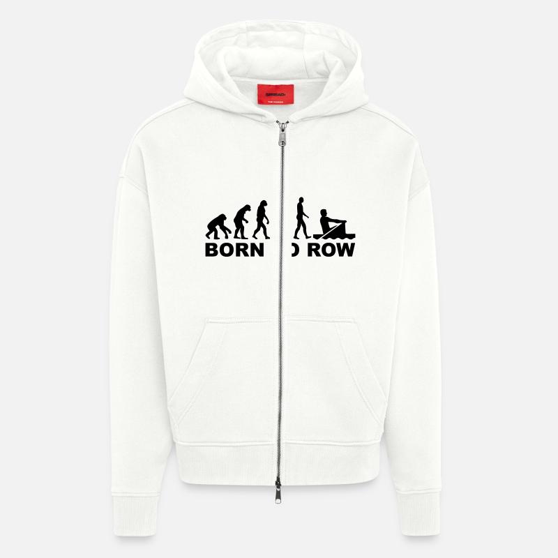 Évolution Aviron - Veste à capuche bio épaisse oversize fabriqué en UE - OFF WHITE