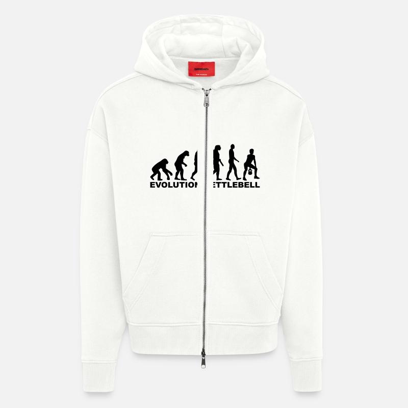 Evolution Kettlebell - Veste à capuche bio épaisse oversize fabriqué en UE - OFF WHITE