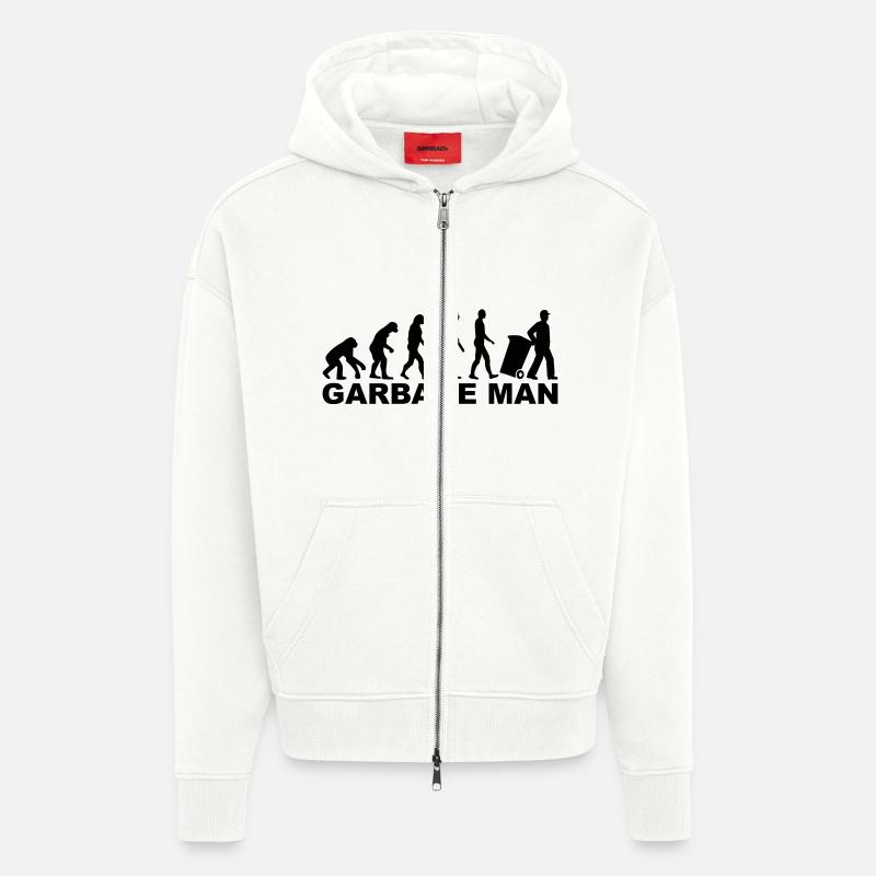 Garbage man - Veste à capuche bio épaisse oversize fabriqué en UE - OFF WHITE