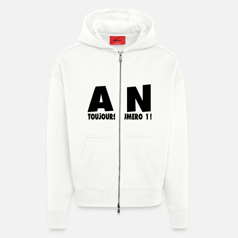 département ain logo Aindinois citation - Veste à capuche bio épaisse oversize fabriqué en UE - OFF WHITE