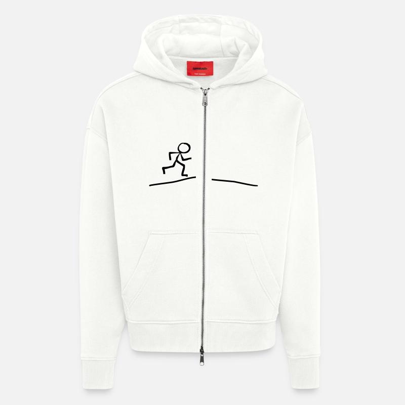 Strichmännchen läuft Steigung - Zip Hoodie - made by SPREAD - OFF WHITE