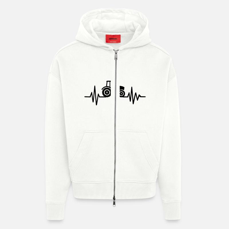 Traktor - Zip Hoodie - made by SPREAD - OFF WHITE