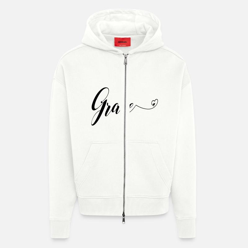 (grace) - Zip Hoodie - made by SPREAD - OFF WHITE
