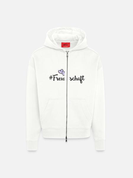 freundschaft herzen - Zip Hoodie - made by SPREAD - OFF WHITE