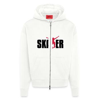 skater - Veste à capuche bio épaisse oversize fabriqué en UE - OFF WHITE - Devant