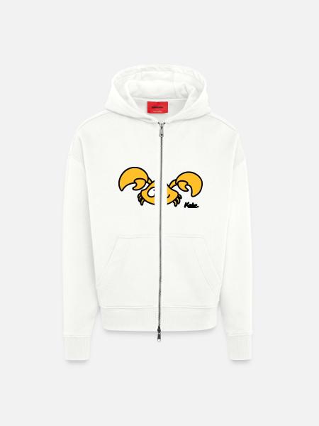 Krebs (3c) - Zip Hoodie - made by SPREAD - OFF WHITE