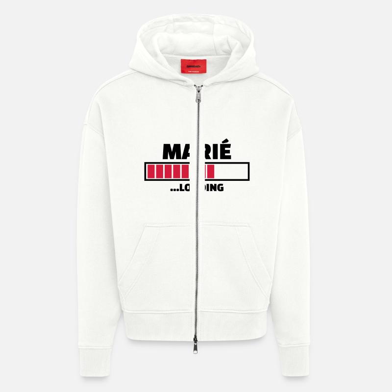 marié ...loading - Veste à capuche bio épaisse oversize fabriqué en UE - OFF WHITE