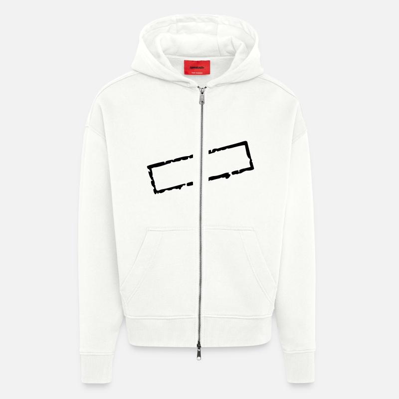 stamp_I_vec_1 fr - Veste à capuche bio épaisse oversize fabriqué en UE - OFF WHITE