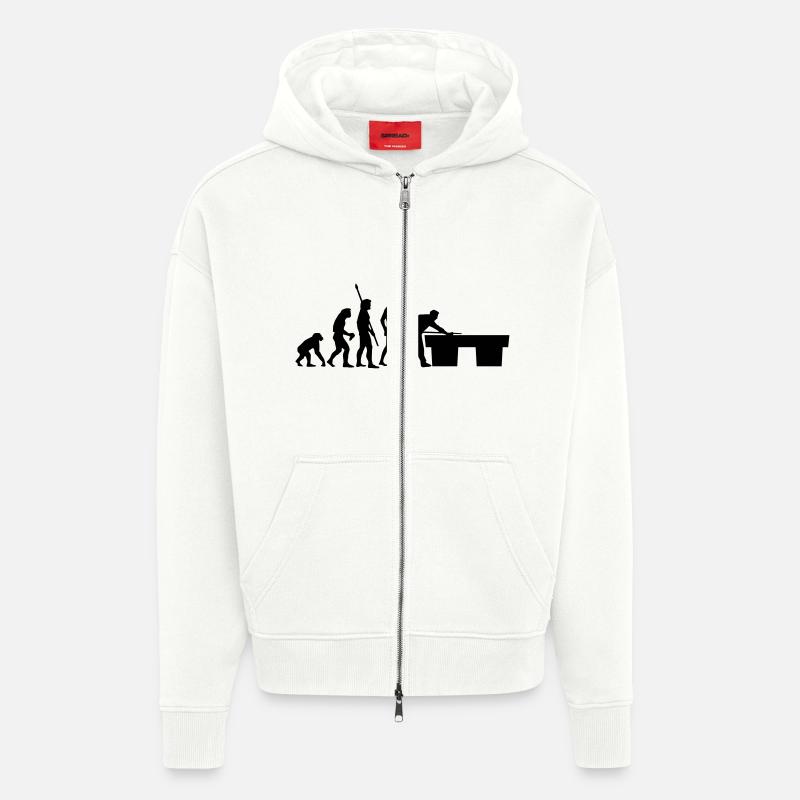 evolution_billard - Zip Hoodie - made by SPREAD - OFF WHITE