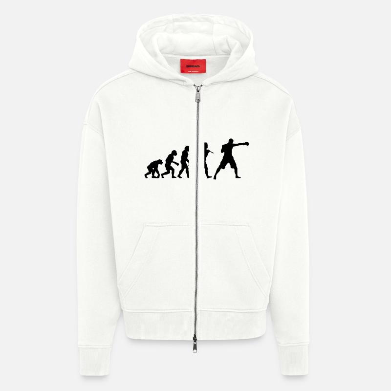 Boxing Evolution - Veste à capuche bio épaisse oversize fabriqué en UE - OFF WHITE