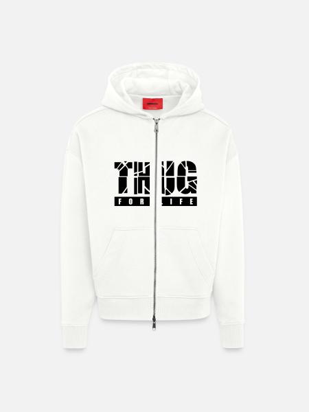 thug_for_life_t1 - Zip Hoodie - made by SPREAD - OFF WHITE