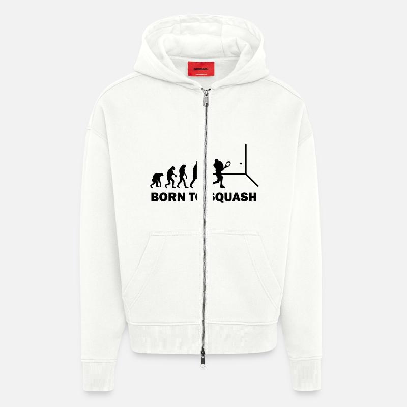 born to squash - Zip Hoodie - made by SPREAD - OFF WHITE