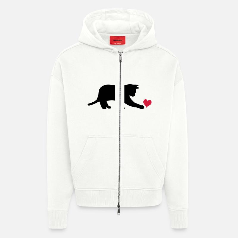 Chat - Veste à capuche bio épaisse oversize fabriqué en UE - OFF WHITE