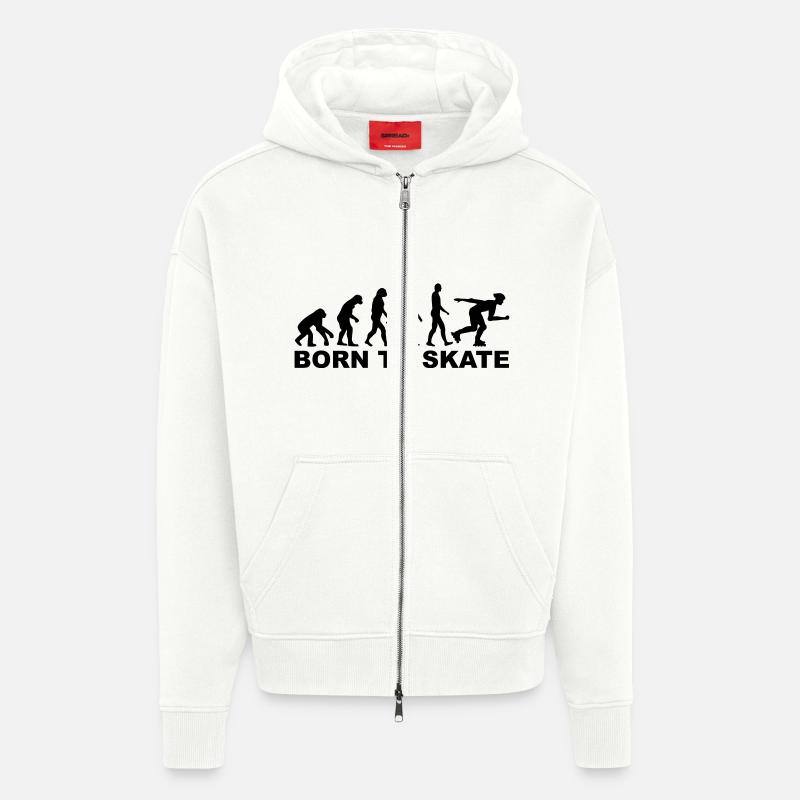 Évolution Inline Skating - Veste à capuche bio épaisse oversize fabriqué en UE - OFF WHITE