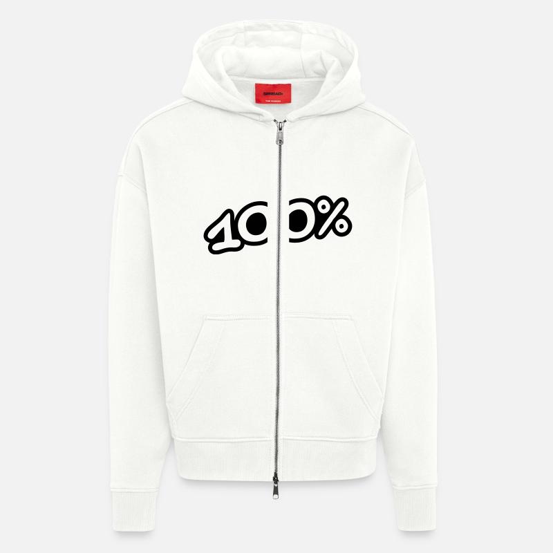 100 Procent - Veste à capuche bio épaisse oversize fabriqué en UE - OFF WHITE