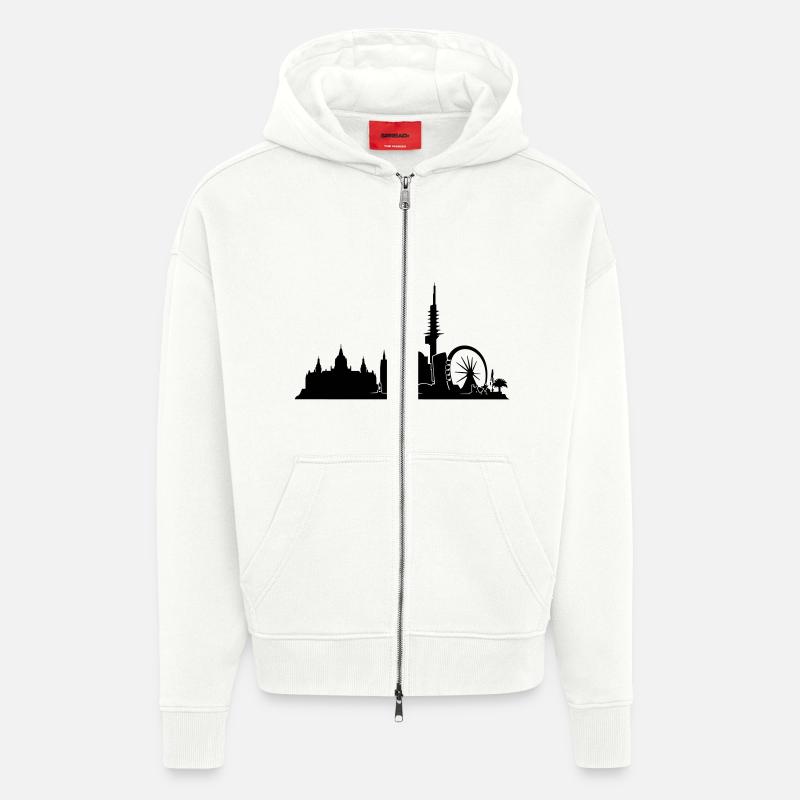 Hannover // Skyline // Silhouette // Skylineshirt - Zip Hoodie - made by SPREAD - OFF WHITE