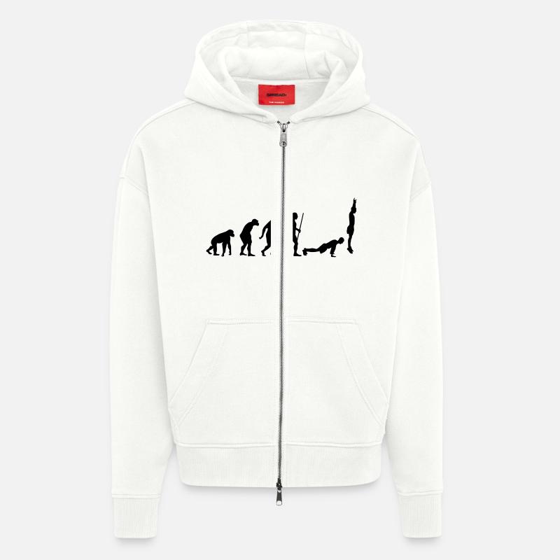 Evolution Burpee - Veste à capuche bio épaisse oversize fabriqué en UE - OFF WHITE