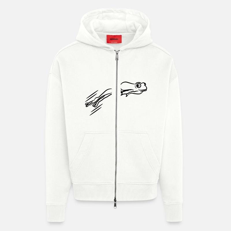 Saut de grenouille - Veste à capuche bio épaisse oversize fabriqué en UE - OFF WHITE