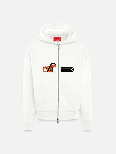 Chainsaw - Zip Hoodie - made by SPREAD - OFF WHITE