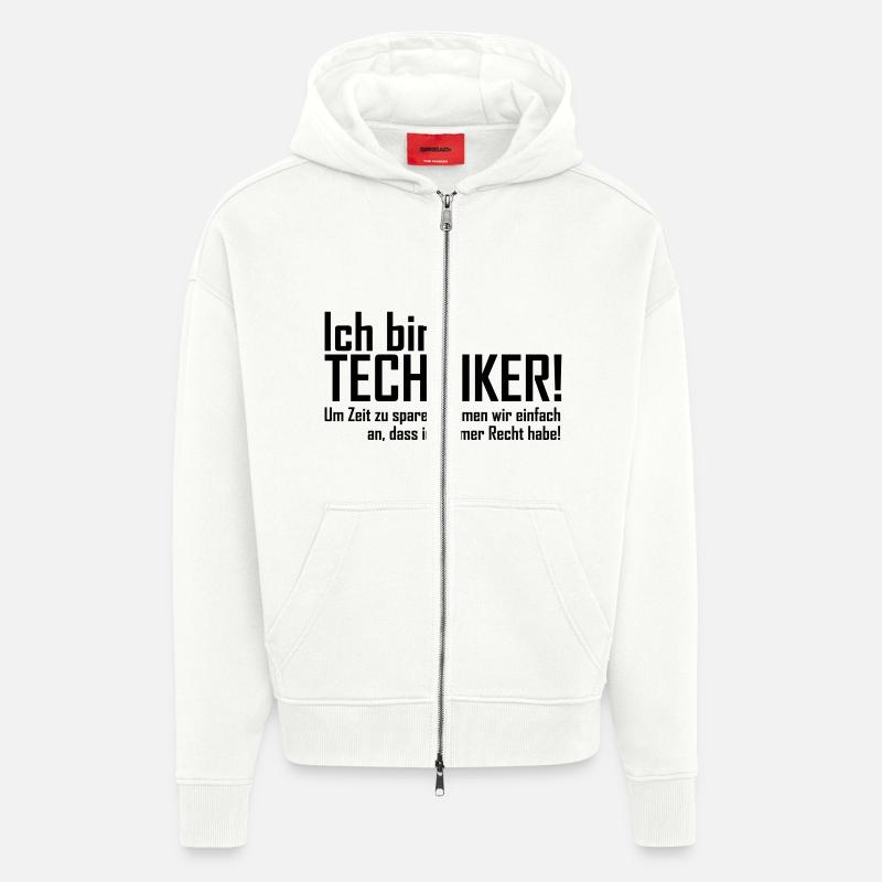 ich bin techniker - Zip Hoodie - made by SPREAD - OFF WHITE