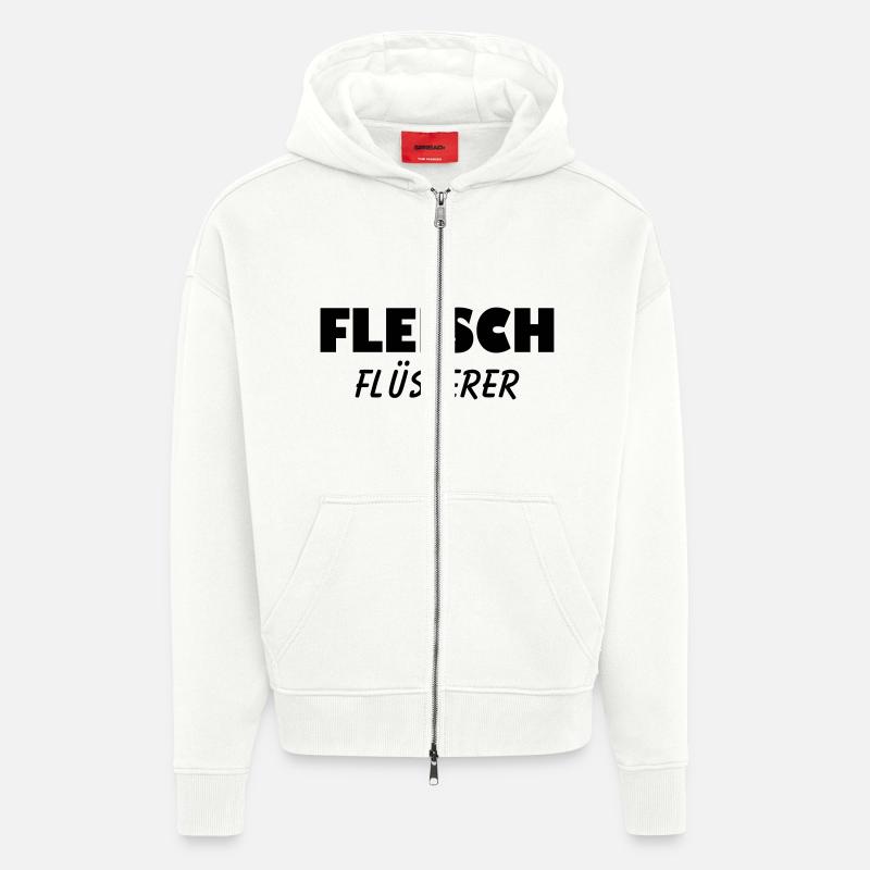 Fleisch Flüsterer - Zip Hoodie - made by SPREAD - OFF WHITE