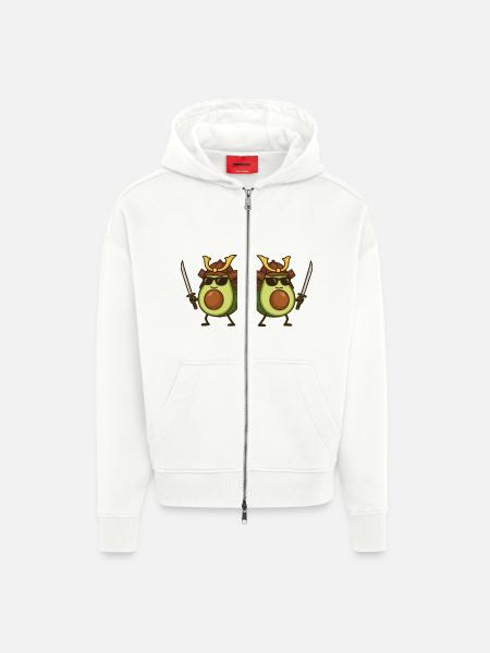 avocado samurai 2 - Zip Hoodie - made by SPREAD - OFF WHITE