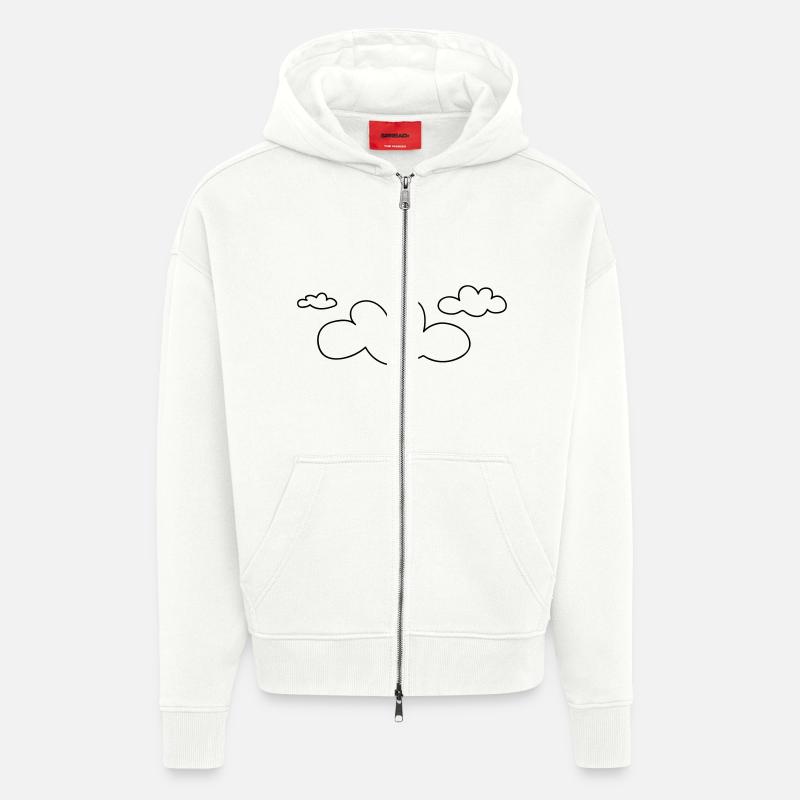 open_clouds - Veste à capuche bio épaisse oversize fabriqué en UE - OFF WHITE