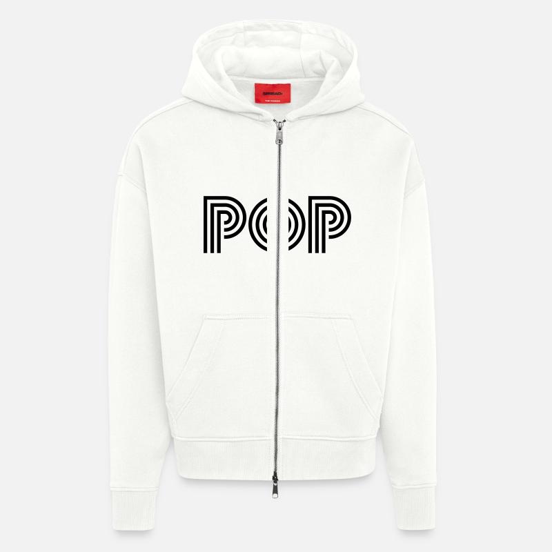 pop - Veste à capuche bio épaisse oversize fabriqué en UE - OFF WHITE
