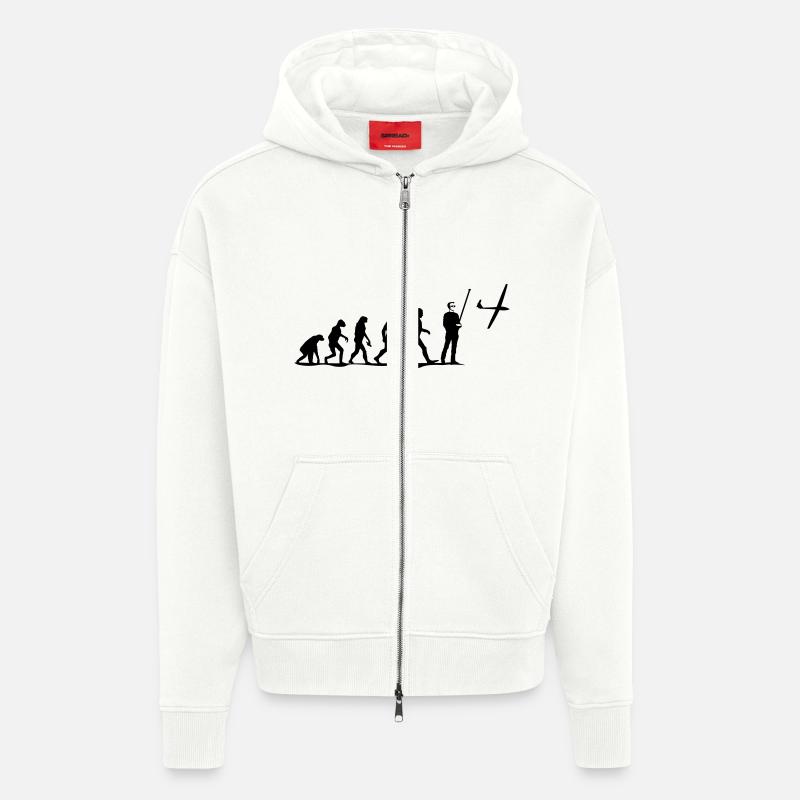 evolution modellfliegen - Zip Hoodie - made by SPREAD - OFF WHITE
