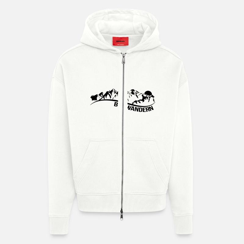 bin wandern - Zip Hoodie - made by SPREAD - OFF WHITE