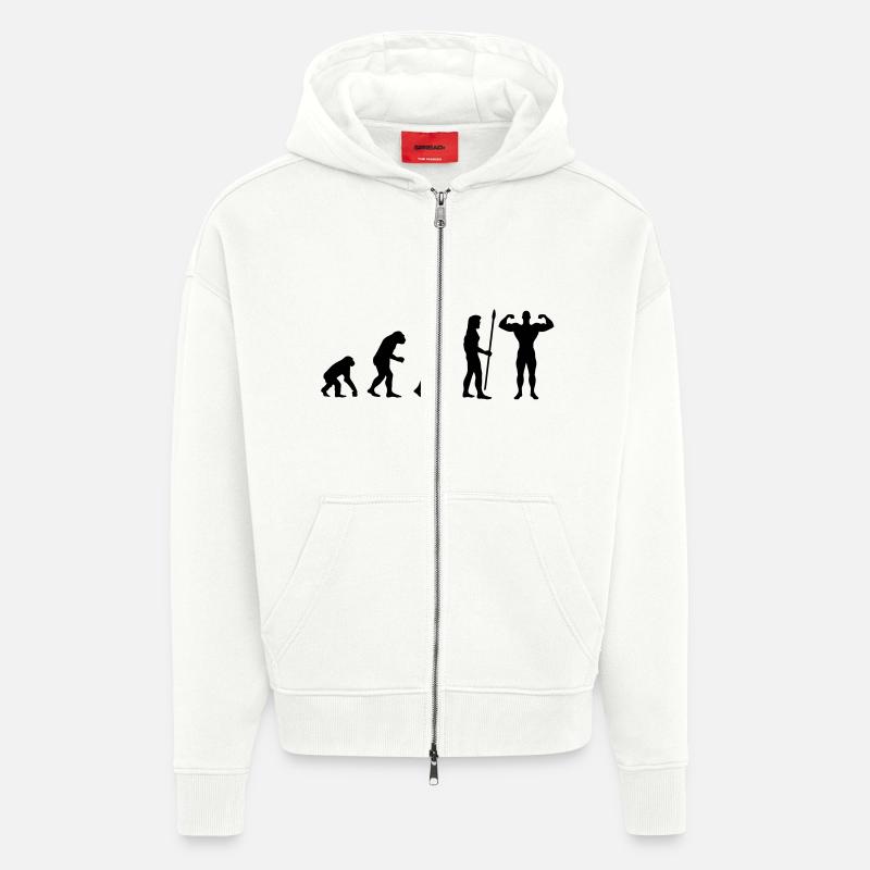 evolution_bodybuilding2 - Veste à capuche bio épaisse oversize fabriqué en UE - OFF WHITE