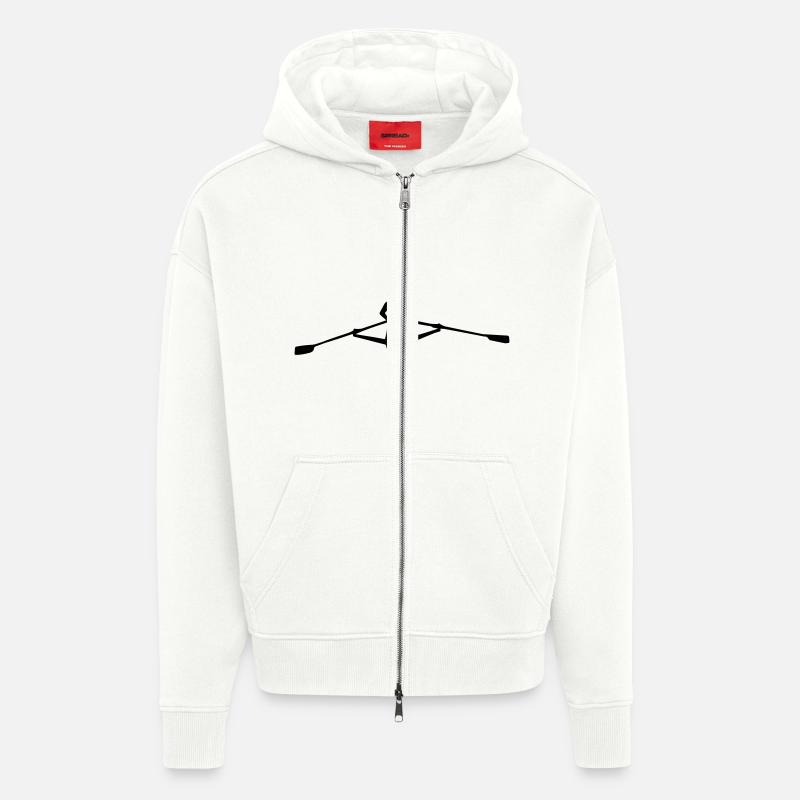 Rowing Single Silhouette - Zip Hoodie - made by SPREAD - OFF WHITE