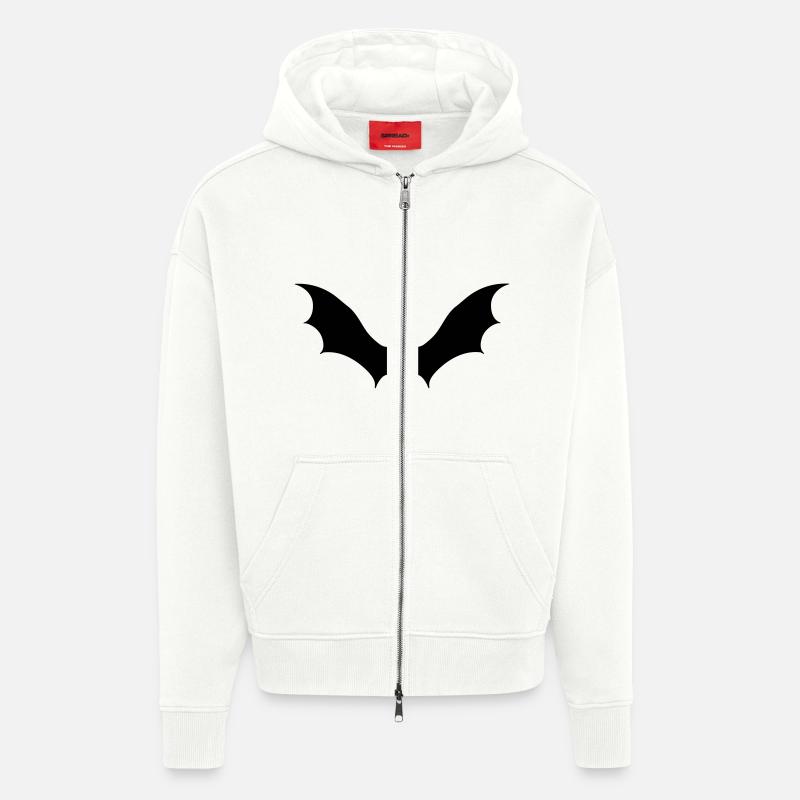 Silhouette de chauve-souris - Veste à capuche bio épaisse oversize fabriqué en UE - OFF WHITE